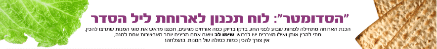 הסדומטר-תכנון ארוחת חג-באנר